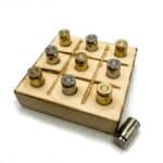 Bullet Casing Tic Tac Toe Game with simple wood board