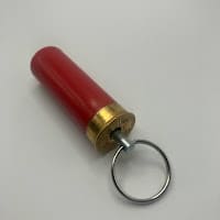 Red w/brass base 12gauge Shotgun Shell Keychain