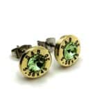 Bullet Casing Earring Studs With Gemstones