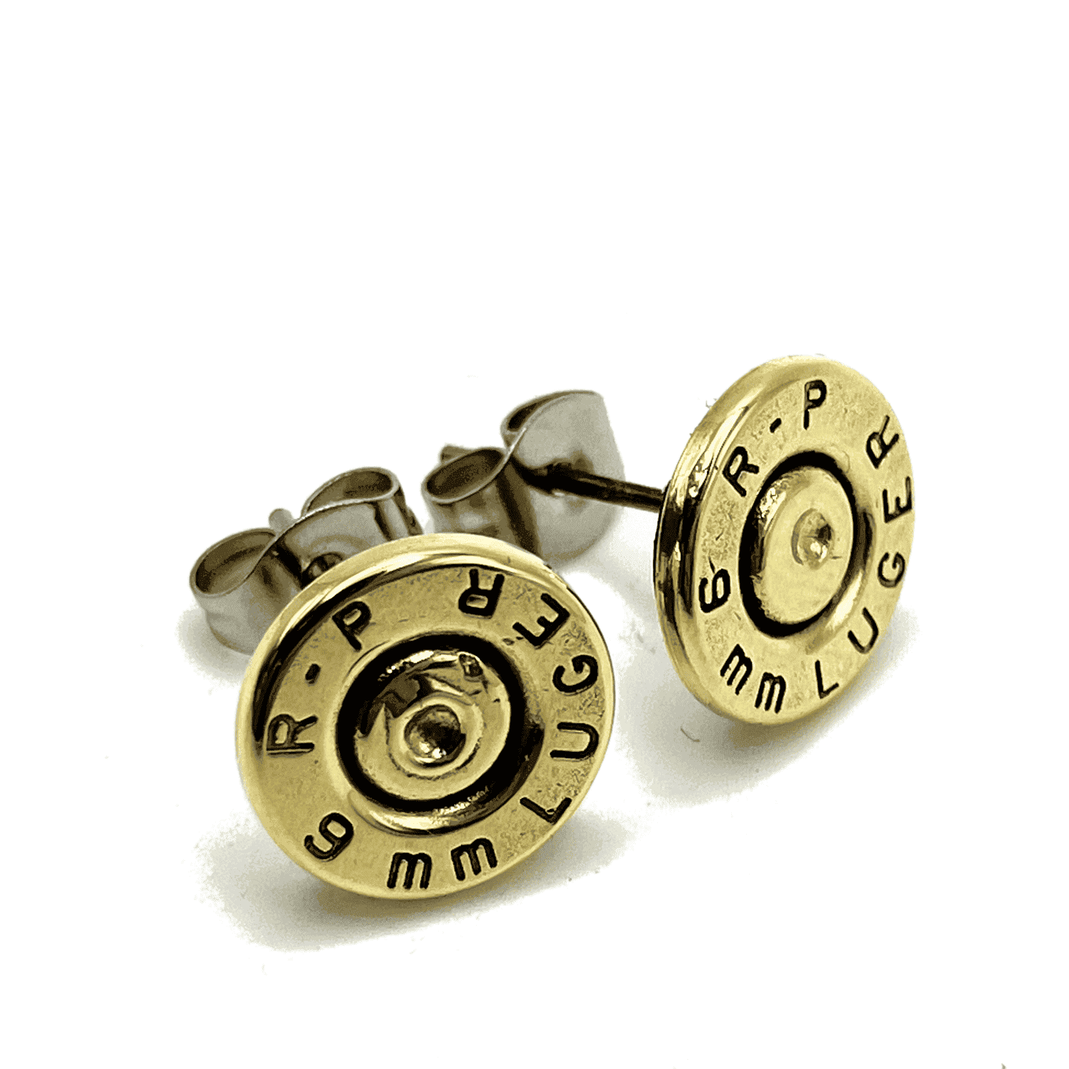9mm Bullet Casing Earring Studs