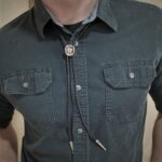 Quarter Cowboy Hat Bolo Tie Worn