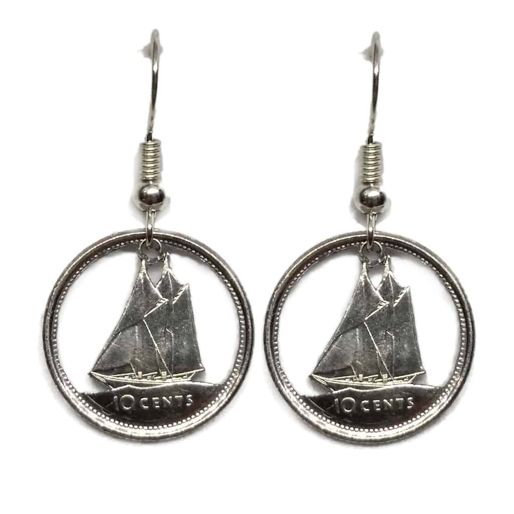 Canadian Dime Cut Coin Earrings