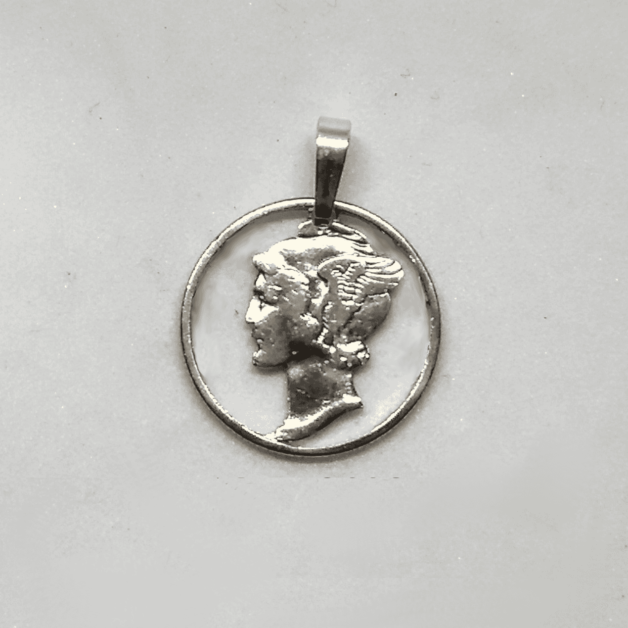 Mercury Dime Cut Coin Pendant