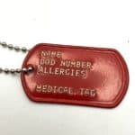 Military Medical Allergy Dog Tags