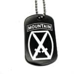 Laser Engraved Black Dog Tags 10th Mountain