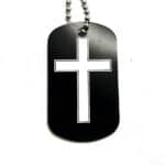 Laser Engraved Black Dog Tags Cross