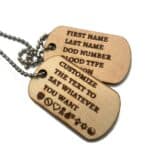 Wooden Military Style Dog Tags