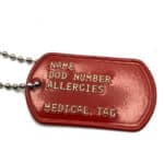 Military Medical Allergy Dog Tags