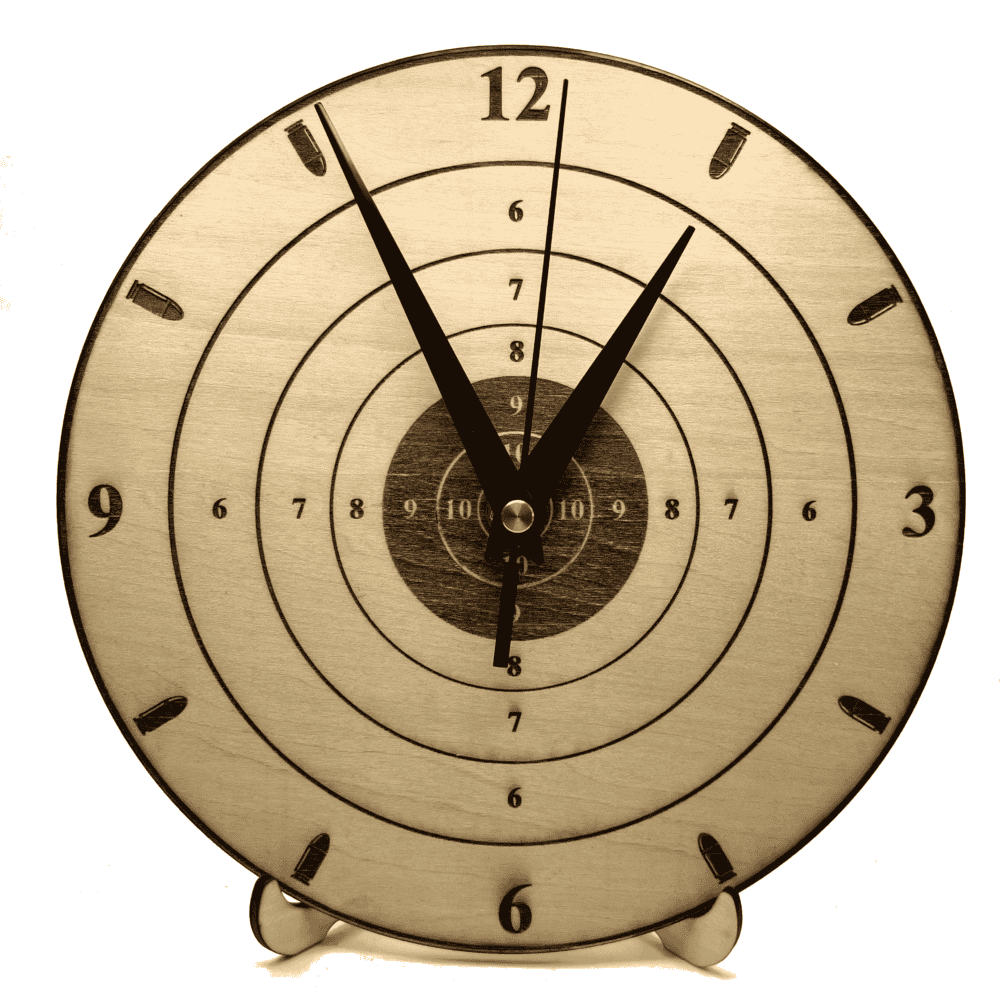 Target Clock Designs Buy Wooden 8 Inch Target Clock Online | 2nd Shot Round