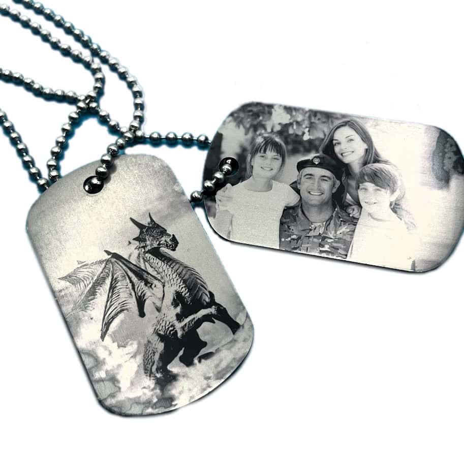 Personalized Photo Engraved Dog Tag Necklace