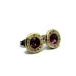 9mm Bullet Casing Earrings with Amethyst Gemstone