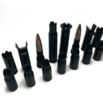 50 BMG Bullet Casing Chess Piece Set Black Pieces