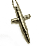Small Bullet Cremation Cross Necklace