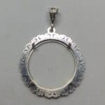Filigree Sterling Silver Coin Prong Bezel