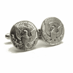 Silver Kennedy Half Dollar Punch Out Cufflinks