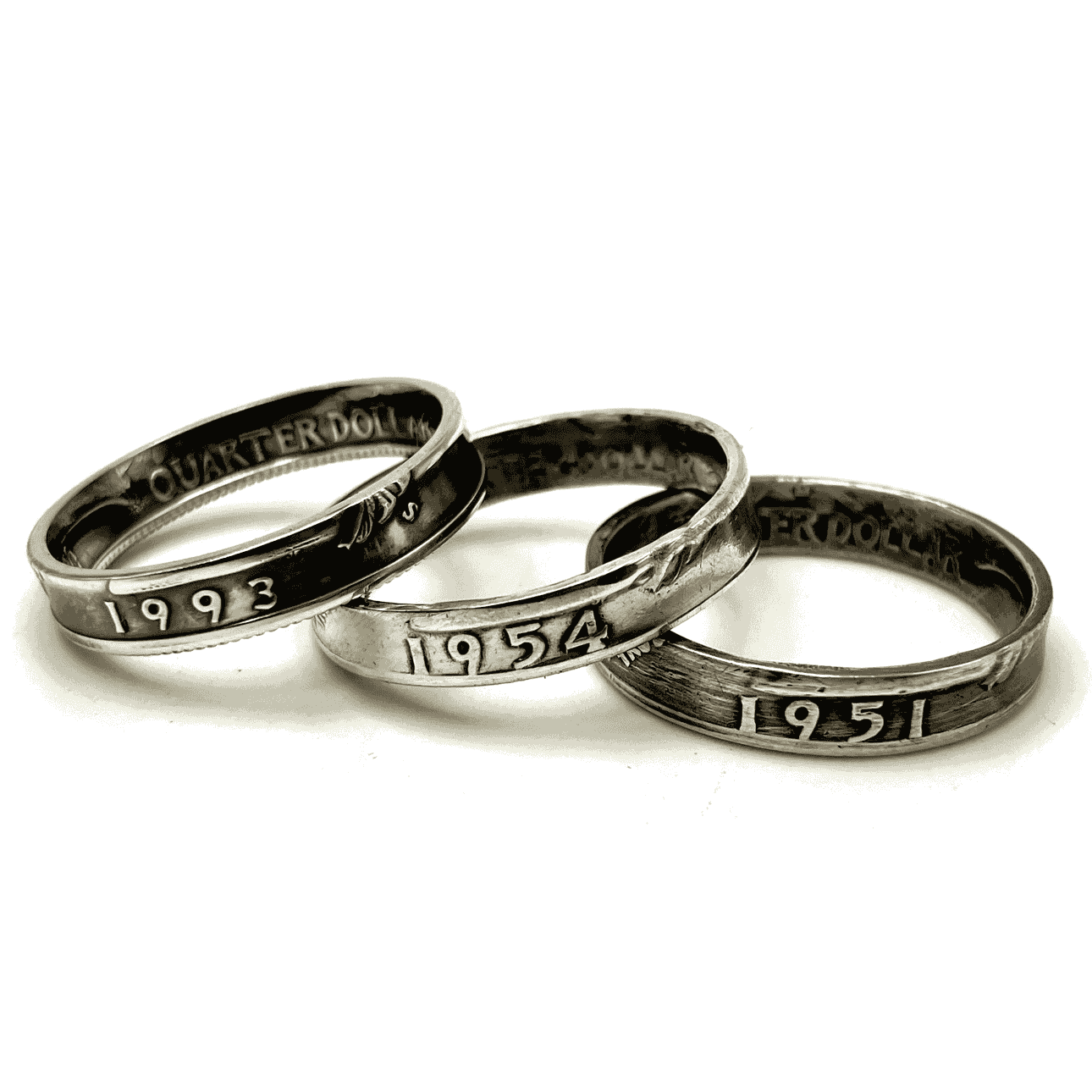 Silver Quarter Coin Ring