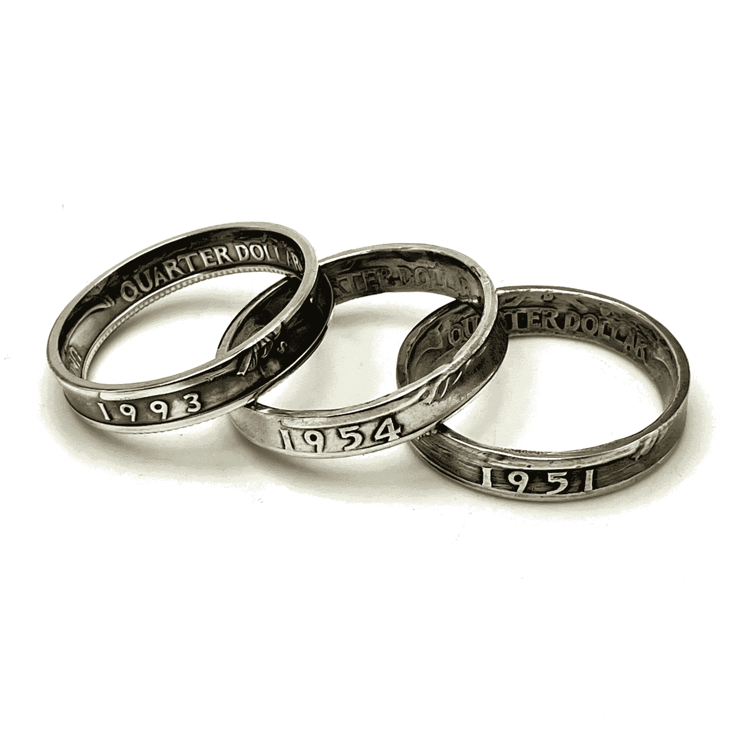 Silver Quarter Coin Ring