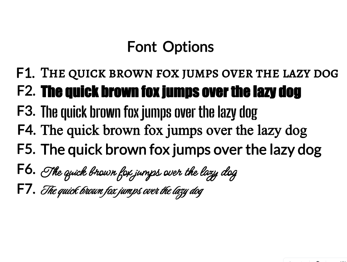 Customized Font Options